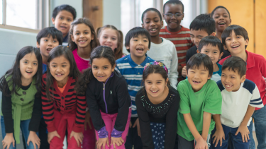 Group of students gathered together for class photo